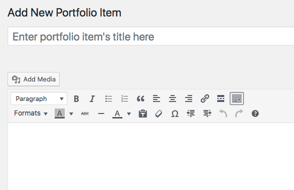 Portfolio Item Settings