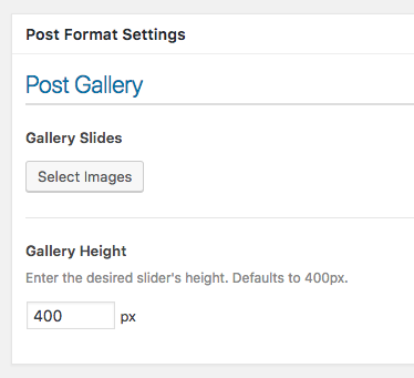 Post Format Settings