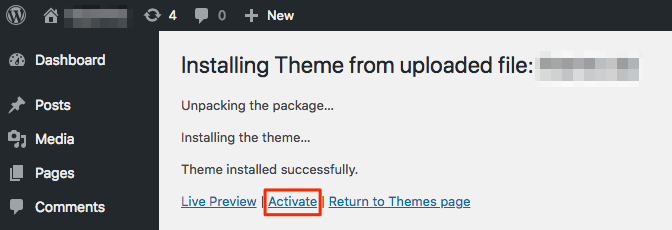 Activate Theme