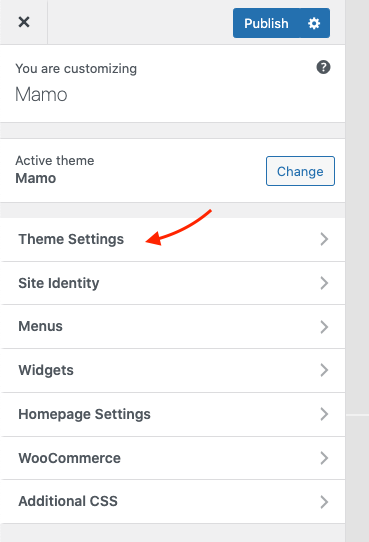 Theme Settings