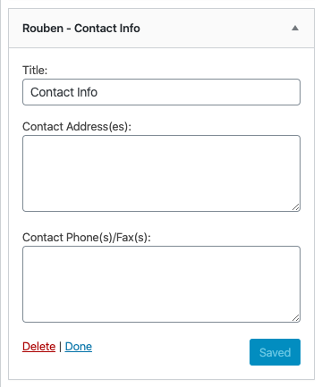 Contact Info Widget